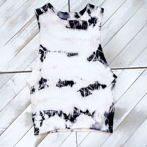 garage tie die cropped tank